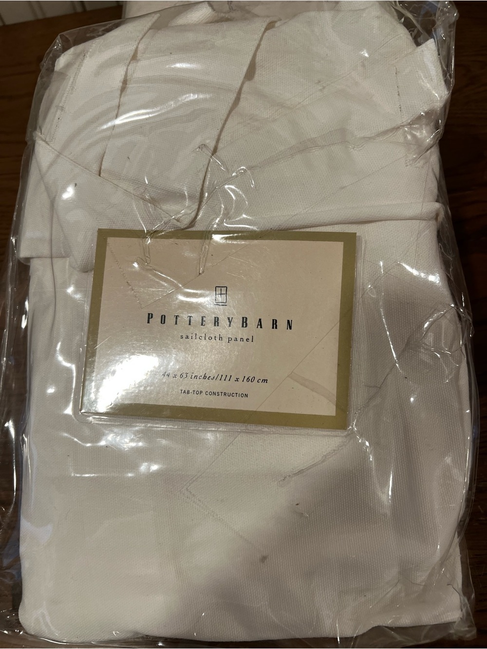 Pottery Barn White Sailcloth Panel Curtain 44 x 63 Never used
